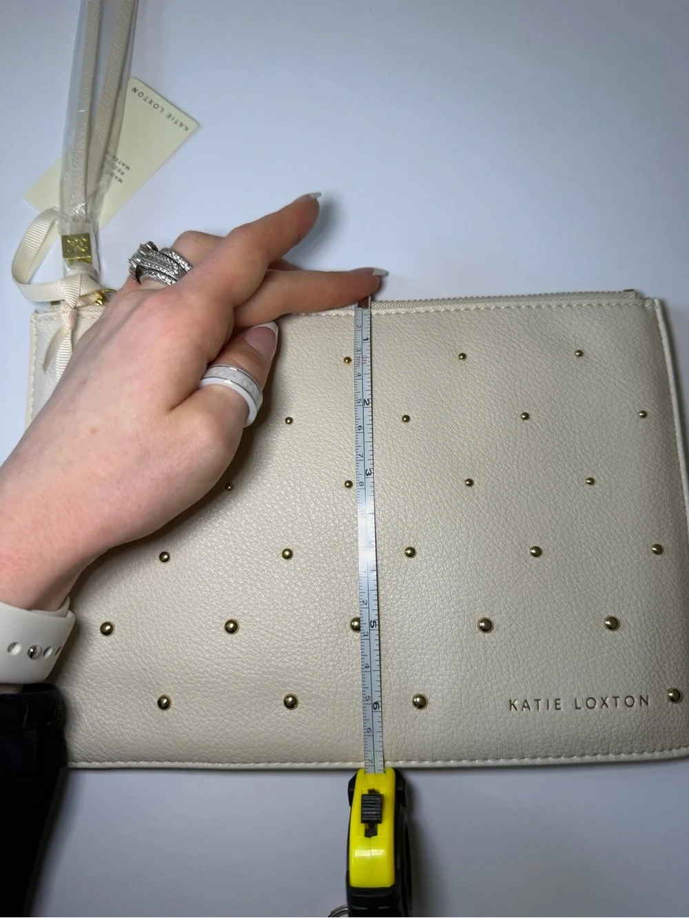 Katie Loxton Cream Studded Wristlet Pouch
